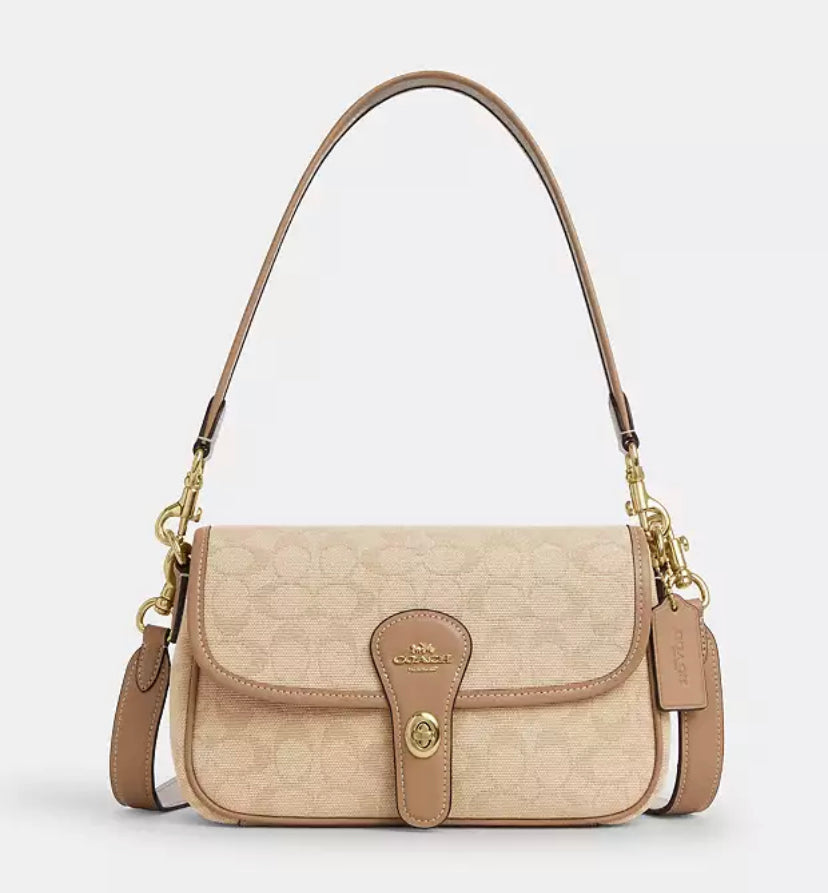 Coach Hadley Shoulder Bag With Signature Canvas