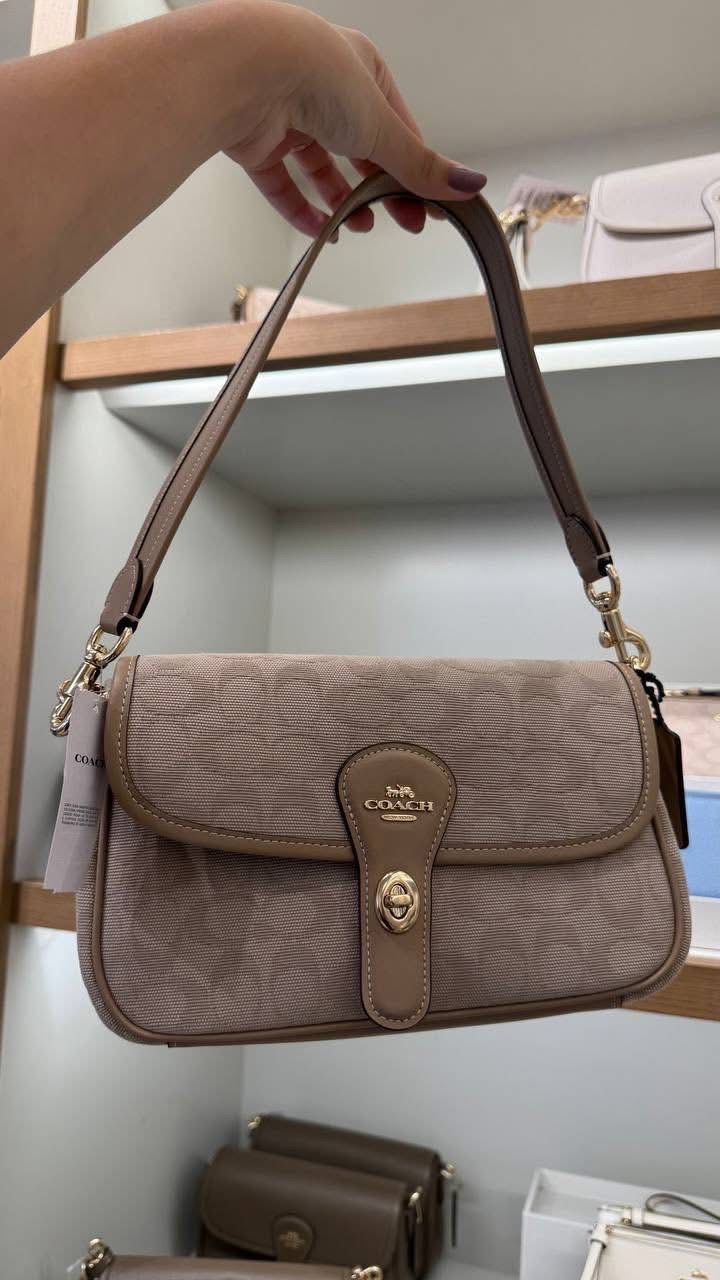 Coach Hadley Shoulder Bag With Signature Canvas